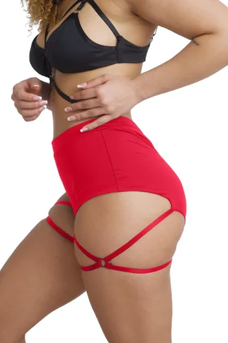 Vista 4 de BZB Pantalones cortos para mujer con ligas, cintura alta, entrenamiento, baile, yoga, pantalones deportivos con levantamiento de glúteos