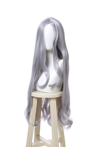 Vista 2 de Eri Wig bnha mha Cosplay peluca para mujer, pelucas largas onduladas de anime, color azul claro