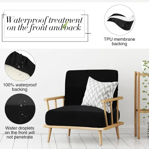 Vista 4 de Newwiee Funda de cojín, para cojín de asiento de sofá o sillón, 8 unidades, elástica, para sofá, muebles de patio y exteriores, de repuesto, suave