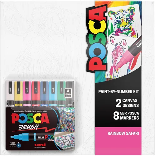 Vista 14 de POSCA® Kit de lienzo de pintura por número con 8 marcadores de pintura PC Boho