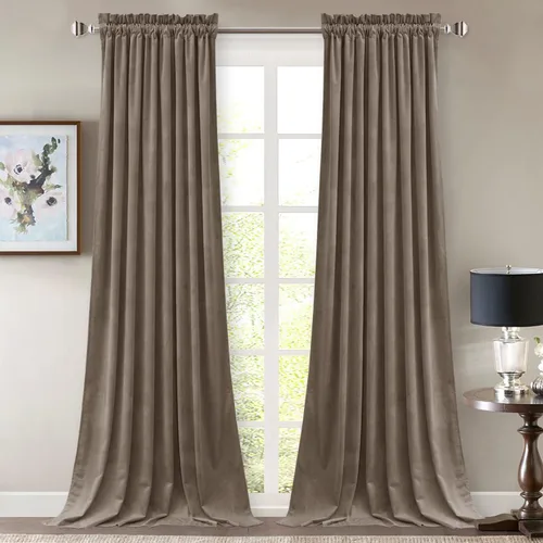 Vista 15 de StangH Cortinas de terciopelo rojo de 42 x 84 pulgadas de lujo, con aislamiento térmico, divisores de habitación, decoración navideña del hogar