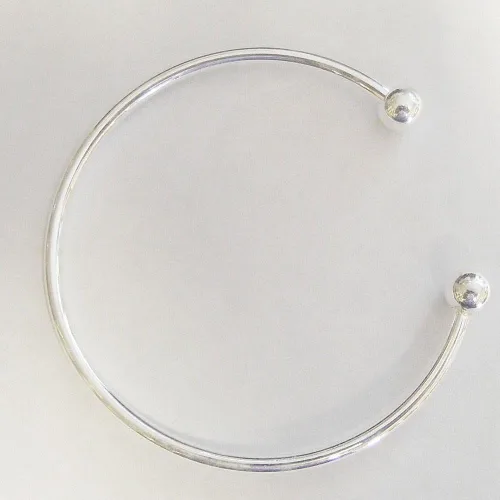 Vista 5 de RUBYCA 10 pulseras de plata blanca chapada en plata blanca con forma de tornillo, para bricolaje