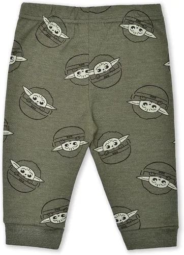 Vista 5 de STAR WARS The Mandalorian Baby Yoda - Conjunto de body de manga larga para niño, pantalones deportivos y babero para recién nacidos, blancoverde
