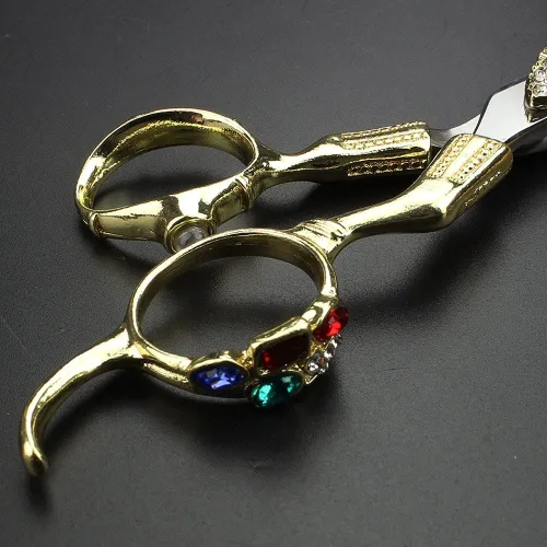 Vista 4 de SHARONDS Tijeras de peluquería profesional de 6 pulgadas, suministros de peluquería, troqueles de corte, juego de tijeras de pelo de diamante