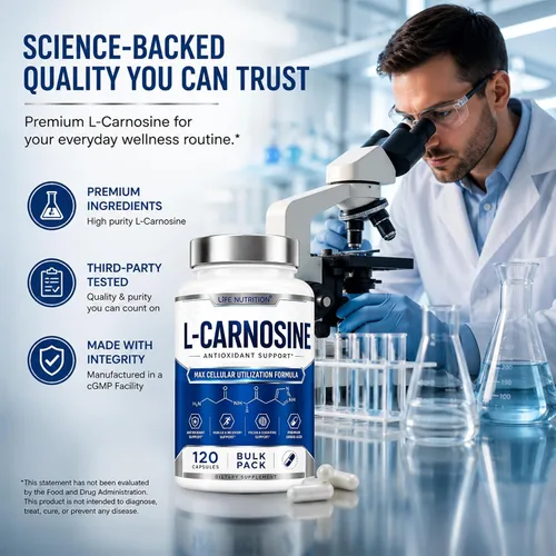 Vista 8 de Suplemento de L-Carnosina 500 mg, 120 Cápsulas Vitality