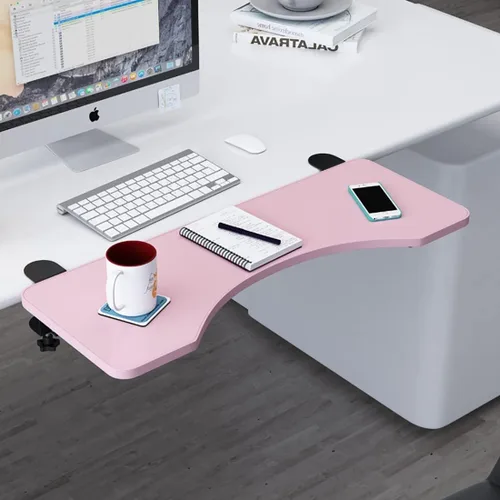Vista 8 de Soporte para teclado de mesa, bandeja extensible de escritorio ergonómica, bandeja plegable para cajones para teclado, estante para reposabrazos