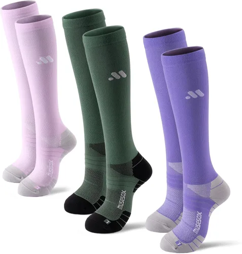 Vista 8 de Calcetines de compresión para mujeres y hombres, soporte de 15-20 A01-negro/gris/verde