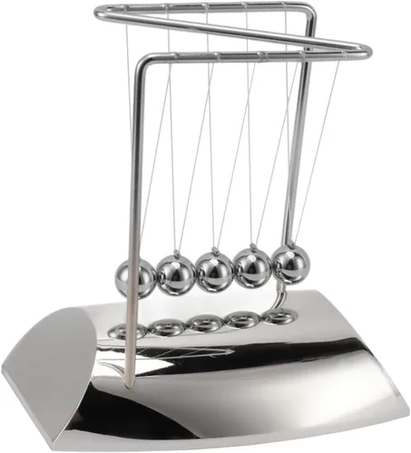 Vista 6 de Newton - Péndulo de cuna con 7 bolas de acero, bolas de balanceo clásicas de equilibrio, bolas de movimiento perpetuo de Newtons en forma de Z