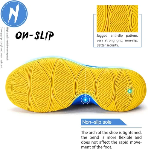 Vista 4 de WETIKE - zapatillas de básquetbol antideslizantes para niños y niñas, zapatillas para correr al aire libre (niños pequeñosniños grandes)