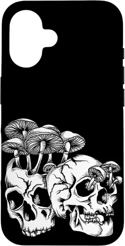 Vista 32 de Skull Goth Gothic Occult Emo Satanic Mushroom Skeleton Case for iPhone 17