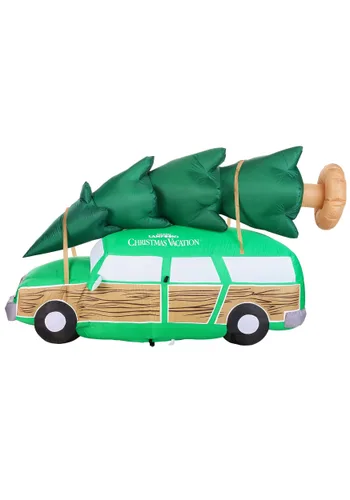 Vista 2 de Decoración Inflable Navidad Wagon Griswold de 8 pies Multicolor