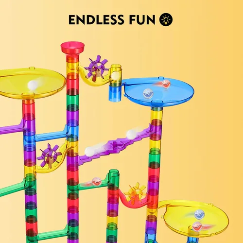 Vista 2 de Magicfly Marble Run, 127 piezas de canicas para niños, canicas de vidrio para niños