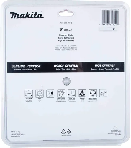 Vista 3 de Makita E-02515 Hoja de diamante de 9", segmentada, de uso general