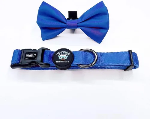 Vista 6 de Joyride Harness Collar de perro con pajarita extraíble, ajustable y transpirable para todas las razas de perros, anillo en D fuerte y hebilla Negro