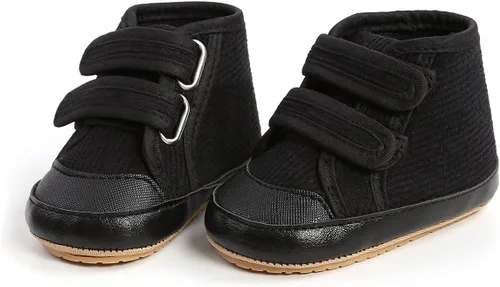 Vista 3 de COSANKIM Zapatos deportivos para bebé niño y niña, zapatos de tobillo altos, antideslizantes, suela suave, zapatos de cuna para niños pequeños