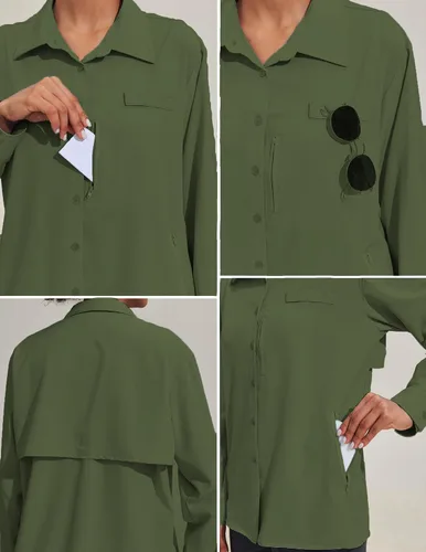 Vista 2 de Pinspark Camiseta de pesca con protección solar para mujer