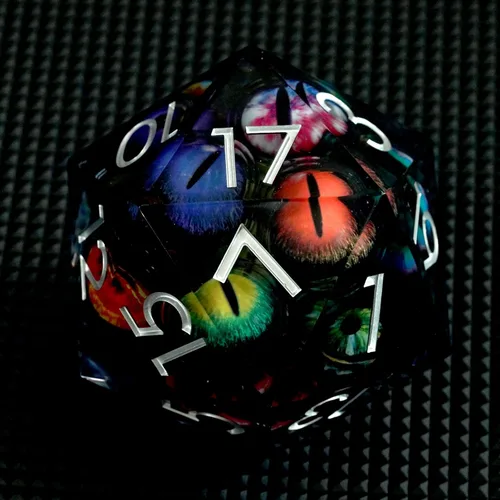 Vista 7 de Dados de mazmorras y dragones D20,3.346 in Dragon Eye D20,Dados de núcleo líquido para TTRPG