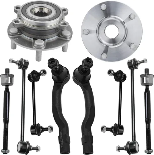 Vista 125 de Detroit Axle - Kit de suspensión delantera 4WD para Nissan Frontier Pathfinder Xterra, 2 cubos de rodamientos de ruedas, 2 brazos de control