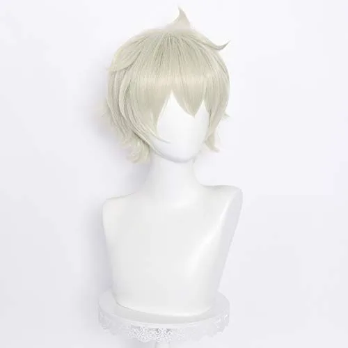 Vista 3 de Alacos Anime - Pelucas de cosplay con múltiples roles, resistente al calor, peluca de fiesta de Halloween + gorra gratis (BENNETT)