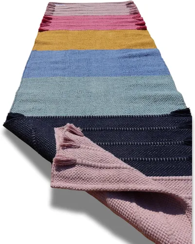 Vista 19 de Jaipur Art & Rugs - Alfombra de yoga de algodón, respetuosa con el medio ambiente, tejida a mano, gruesa (0.945 x 2.835 x 0.197 in)