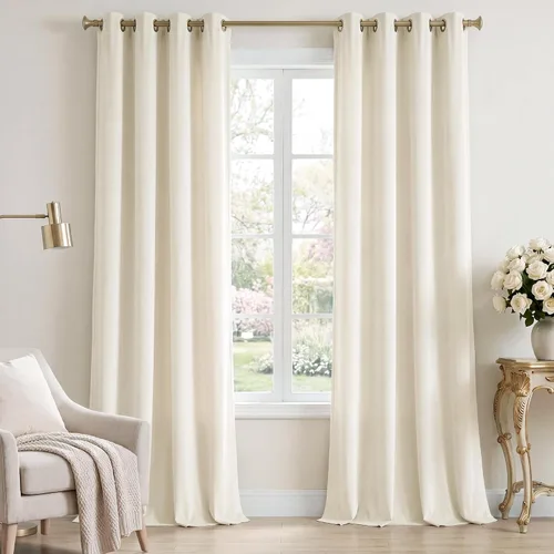 Vista 10 de StangH Cortinas de terciopelo gris de 84 pulgadas para oscurecer la habitación, con aislamiento térmico, cortinas gruesas y pesadas para sala
