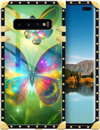 Vista 196 de Funda compatible con Samsung Galaxy S10 4G, TPU suave de lujo y parte trasera de policarbonato duro para niñas y mujeres, funda protectora a prueba