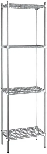 Vista 303 de Kit de 4 estantes de epoxi verde NSF de 21 x 72 pulgadas con postes de 86 pulgadas, estantería de almacenamiento resistente, kit de estantería