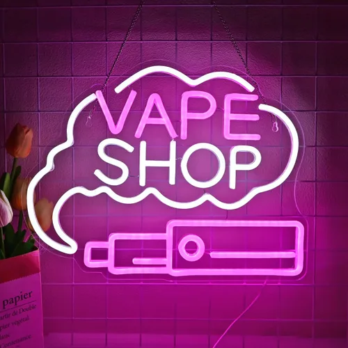 Vista 8 de Britrio VAPE Shop Letrero de neón para pared, decoración de humo, ventana de negocios, hogar, bar, oficina, dormitorio, cocina, cueva de hombre