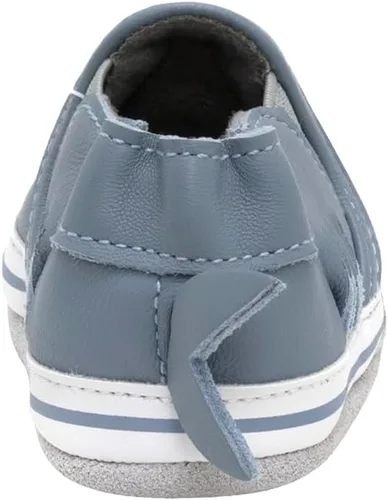 Vista 4 de Robeez Zapatos de cuna con suela suave antideslizantes para bebés varones y unisex, pantuflas mocasines para bebés y niños pequeños, 0-24 meses