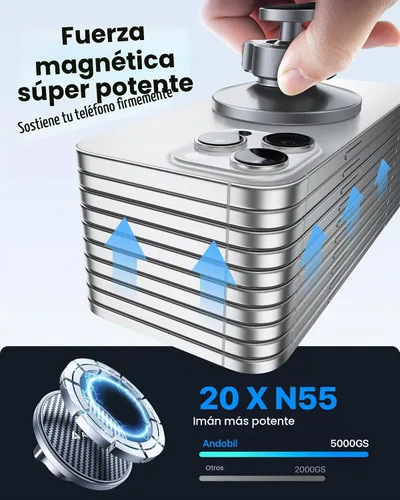 Vista 4 de andobil Soporte de teléfono Tesla de 3ª generación 【Adhesivo mejorado y imán más resistente】Soporte de teléfono para Tesla New Model Y Juniper