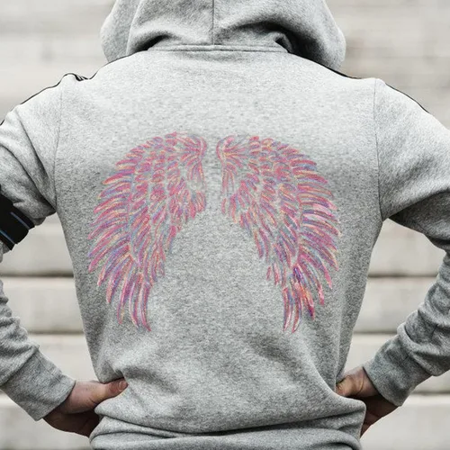 Vista 5 de DOITOOL 2pcs Angel Wing Embroidered Sequin Patches DIY Clothes Accessory Large Colorful Wings Design Iron-on Patch for Costume and Craft