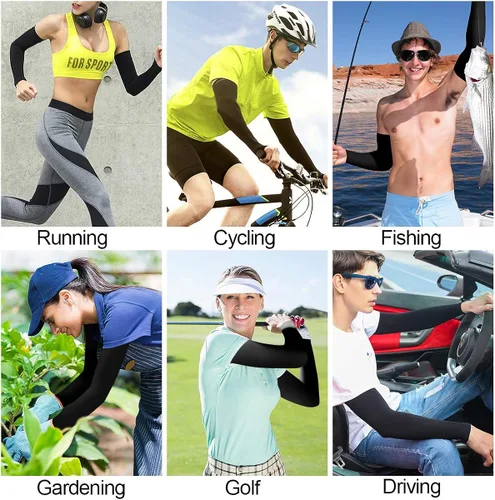 Vista 7 de ZZKKO Funda de protección solar UV para hombres y mujeres para correr golf ciclismo 1 par L