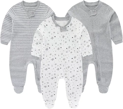 Vista 3 de ZAV Ropa unisex para bebés, paquete de 5 mamelucos de manga corta y 3 mamelucos con pies para bebé