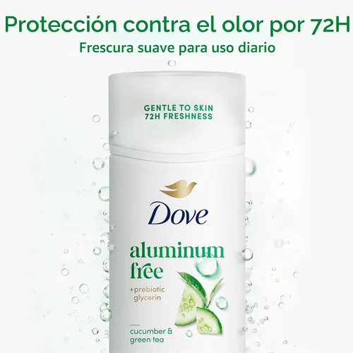 Vista 3 de Dove - Desodorante en barra de pepino y té verde, sin aluminio, 2.4 onzas