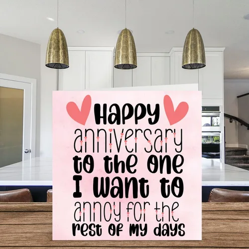 Vista 3 de Tarjeta de aniversario para mujeres, hombres, ella, él, The One I Want To Annoy, divertida tarjeta de aniversario de boda para marido, esposa