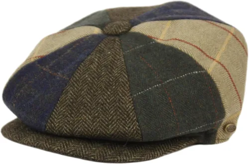 Vista 29 de Sombrero clásico de 8 paneles de mezcla de lana Newsboy Snap Brim Collection para hombre