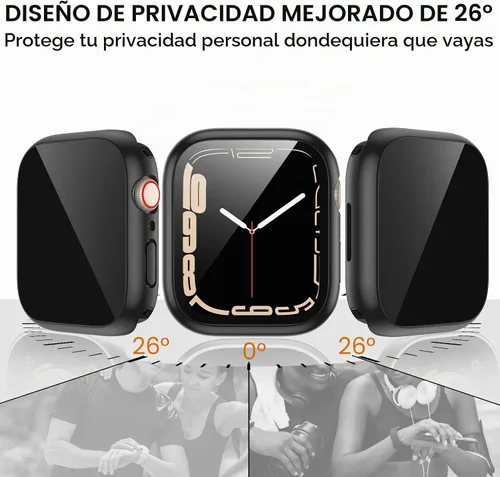 Vista 2 de Tensea - Funda protectora de pantalla para Apple Watch SE 3/SE 2/SE/6/5/4 de 1.575 in Negro mate