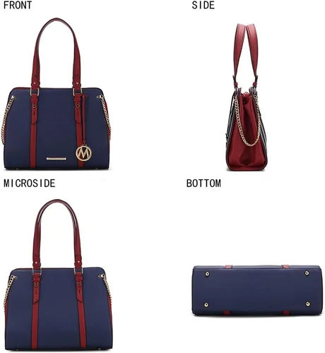 Vista 5 de MKF Collection Mia K - Bolso de mano para mujer, de cuero vegano con asa superior