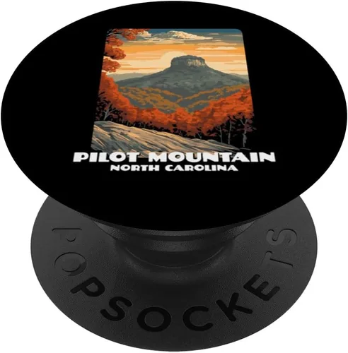 Vista 6 de Pilot Mountain North Carolina Vintage WPA Art PopSockets MagSafe PopGrip for iPhone