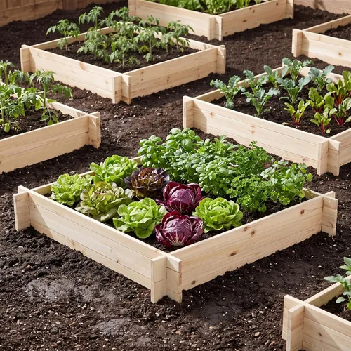Vista 8 de GIANTEX Cama de jardín elevada de madera, 40 x 40 pulgadas, maceta cuadrada de madera de abeto con base abierta para verduras, flores, hierbas