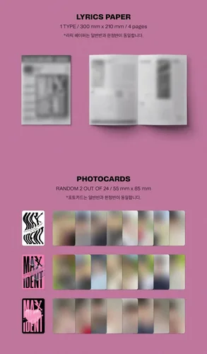 Vista 3 de Stray Kids 2 Gift MAXIDENT Random ver. Pre-Order Benefit+KPOP Idol Mask+Extra Photocard