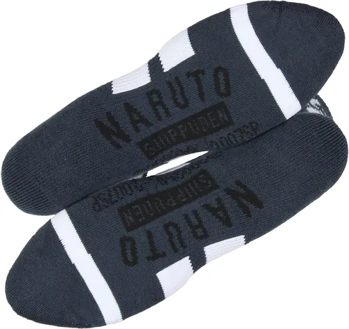 Vista 4 de Bioworld Naruto Shippuden Kakashi Hatake Hidden Leaf Village Logo Athletic Crew Socks, Naranja