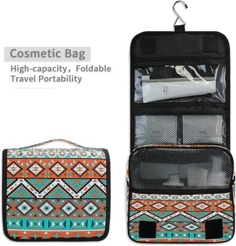 Vista 5 de Neceser colgante con calavera, piña, arco iris, baloncesto, portátil, para viajes, cosméticos, maquillaje, baño, ducha, afeitado, bolsa organizadora