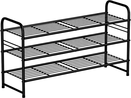 Vista 15 de SUFAUY - Estante para zapatos apilable de 2 niveles, zapatero para entrada, con gran capacidad, organizador de calzado para dormitorio, rejilla