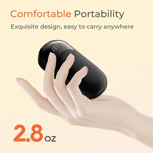 Vista 6 de Electric Hand Warmers Rechargeable, 104–131°F with Temp & Battery Display, 3 Heat Levels, Fast Heating, Smart Temp Control, Pocket-Size, Fits in