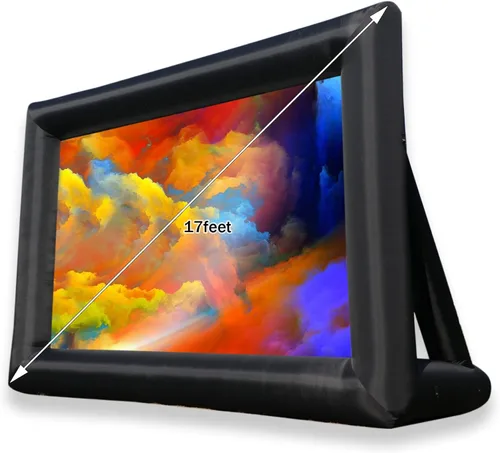 Vista 10 de Pantalla de proyector de película inflable de 16 pies, pantalla de proyector para interiores y exteriores con bolsa de transporte para proyección