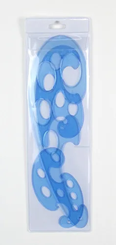 Vista 6 de Regla de curva francesa en plantilla de plástico reutilizable transparente, útil como herramienta de dibujo para instrumentos de dibujo profesional