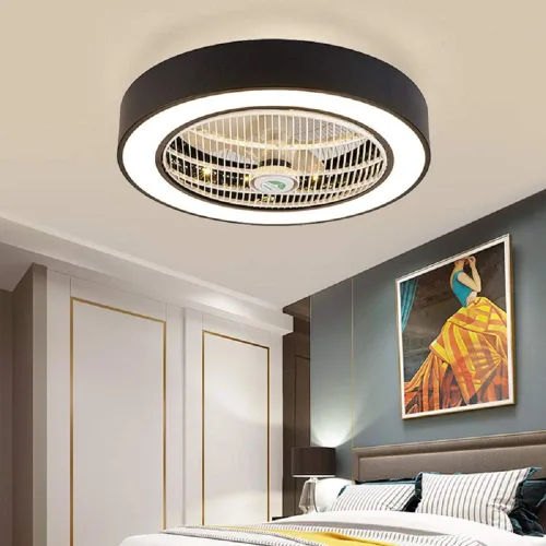 Vista 3 de Lámpara de techo LED de montaje empotrado, lámpara de techo de 23.5 pulgadas de ancho para sala de estar comedor (negro)