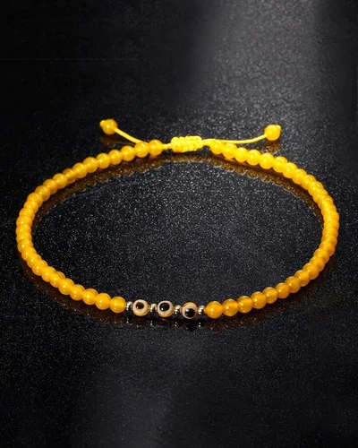 Vista 6 de Pulseras de tobillo de mal de ojo para mujer, tobilleras de cuentas para playa, accesorios de piedras preciosas curativas de cristal ajustable