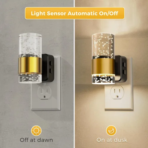 Vista 2 de L LOHAS LED Las luces nocturnas se enchufan a la pared, luz nocturna con Anillo de oro-3CCT